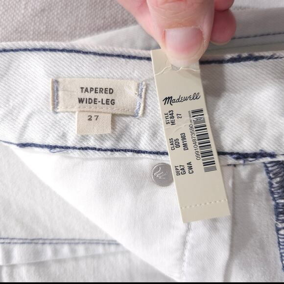 NEW MADEWELL Jeans Wide Leg Tapered Balloon Size 27 Light Cadiz Blue Structured - Picture 15 of 15